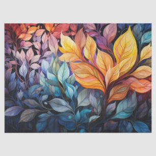 Papel De Seda Folhas de Outono Decoupage Brilhantes e Coloridas