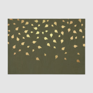Papel De Seda Folhas de Outono Douradas