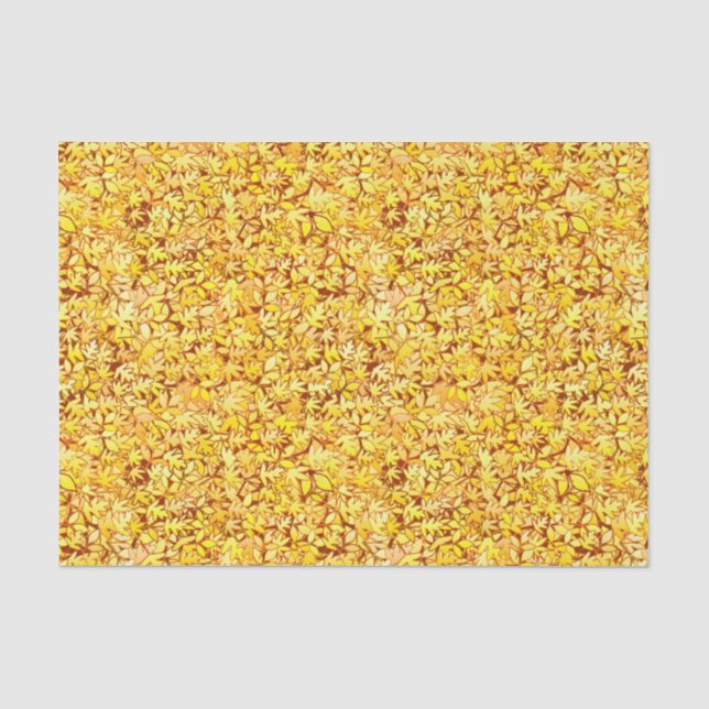 Papel De Seda Folhas de outono, ouro amarela (Frente )