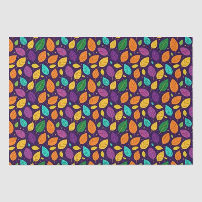 Papel De Seda Folhas de outono vibrantes (Frente )