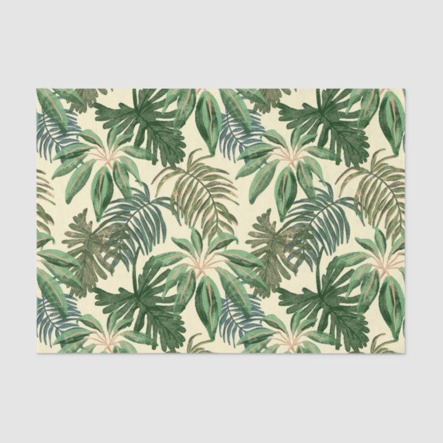 Papel De Seda Folhas de Palma Tropicais (Frente )