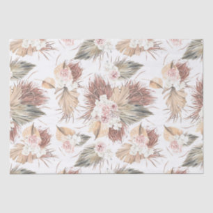 Papel De Seda Folhas de Palmeira Secas Elegantes e Flores Tropic