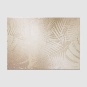 Papel De Seda Folhas de Palmeira Tropical Botânica Brilho Dourad