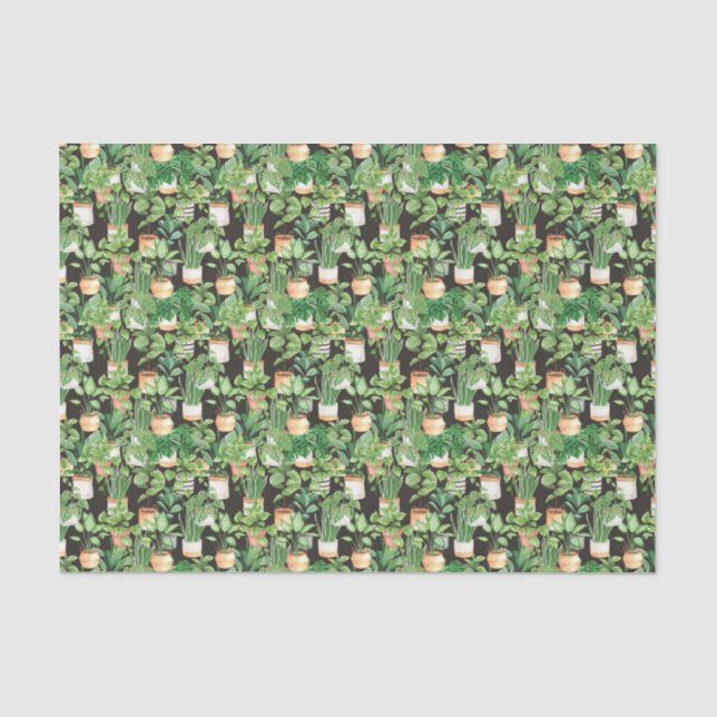 Papel De Seda Folhas de Plantas Verdes 2 (Frente )