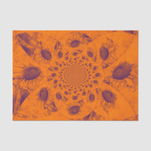 Papel De Seda Folhas de sol Abstrato Laranja Colunas de Outono