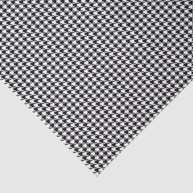 Papel De Seda Folhas de Tecido, Padrão Xadrez Houndstooth Preto  (Detalhes)