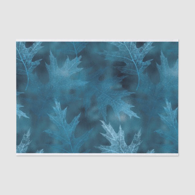 PAPEL DE SEDA FOLHAS DO OUTONO DE QUEDA AZUL (Frente )