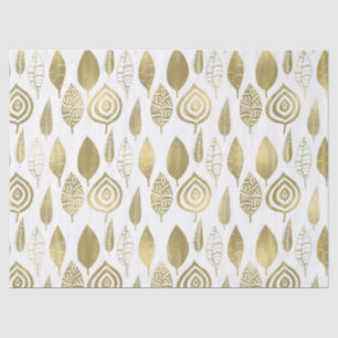 Papel De Seda Folhas Douradas