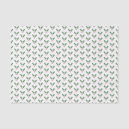 Papel De Seda Folhas e Bagas Festivas de Natal Padrão de Natal