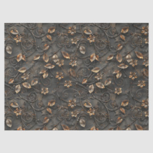 Papel De Seda Folhas e Flores Enferrujadas Steampunk para Decoup