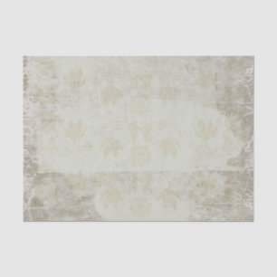 Papel De Seda Folhas em estilo vitoriano Flores em Verde Oliva