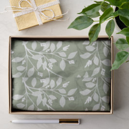 Papel De Seda Folhas Errantes Sabugueiro Elegante Padrão Botânic