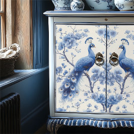 Papel De Seda Folhas Florais Esquerdas Separações Pancas Azuis D