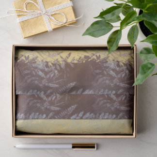 Papel De Seda Folhas Mínimas Botânicas Japonesas em Ouro Leve