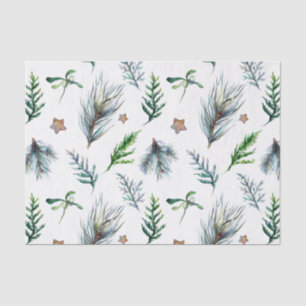 Papel De Seda Folhas Rústicas Botânicas de Árvore de Pinheiro Si