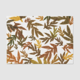 Papel De Seda Folhas Rústicas Coloridas e Caprichosas do Outono