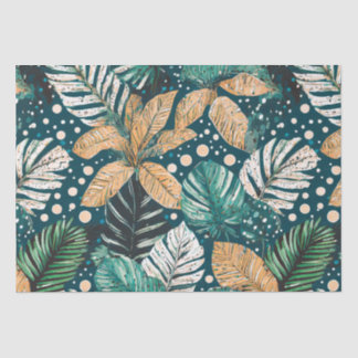 Papel De Seda Folhas tropicais