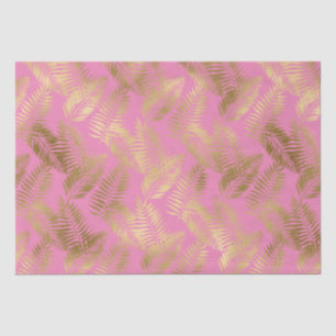 Papel De Seda Folhas tropicais Douradas, cor-de-rosa-chic