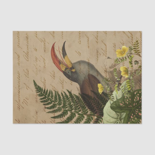 Papel De Seda Folhas Tropicais e Efêmeras de Tucano (Frente )
