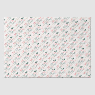 Papel De Seda Folhas Verdejantes de Natal Alegre Colorido Elegan