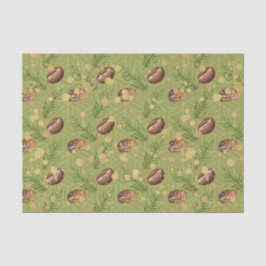 Papel De Seda Folhas verdes e feijões de café