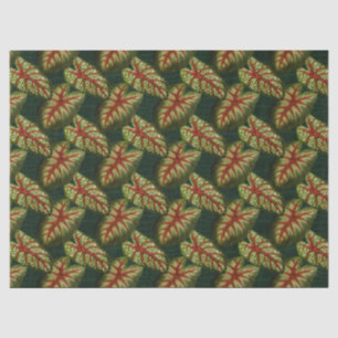 Papel De Seda Folhas Verdes na Nuvem Verde Escura