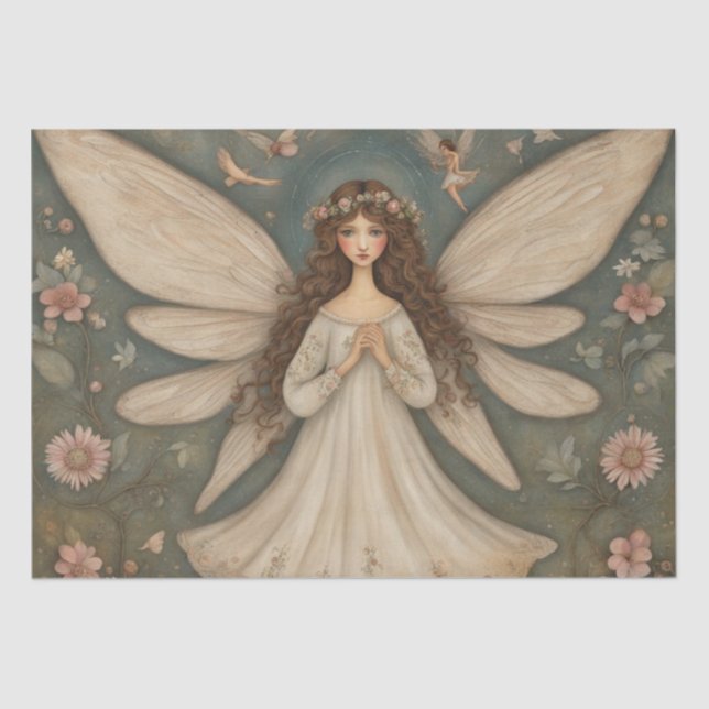 Papel De Seda Folk Art Fairy Delight Decoupage Paper (Frente )