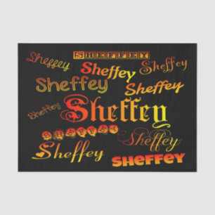 Papel De Seda Fontes Sheffey - Laranja, Vermelho e Amarelo