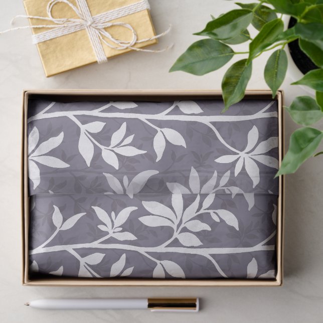 Papel De Seda Forest Breeze Minimalist Botanical Silhouette Lav (Presente)