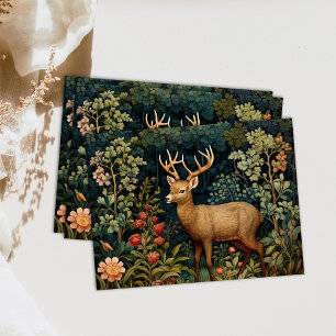 Papel De Seda Forest Deer William Morris Cottagecore Decoupage