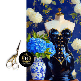 Papel De Seda Forma de vestido com espartilho Luxo Vintage Decou