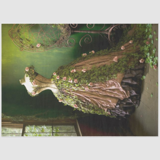 Papel De Seda Forma de vestimenta rosa (Frente )