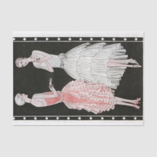 Papel De Seda Forma do Flapper do vintage