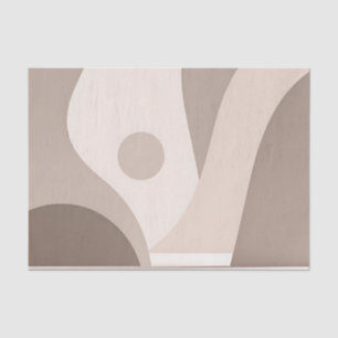 Papel De Seda Formas Abstratas Orgânicas Bege Minimalista
