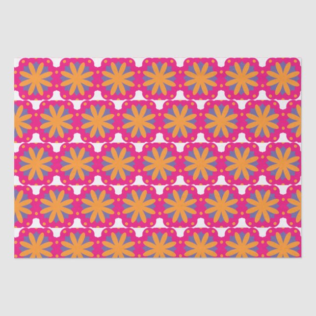 Papel De Seda formas florais coloridas (Frente )