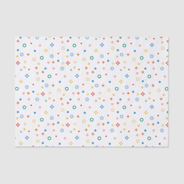 Papel De Seda Formas Geométricas Confetti Colorida (Frente )