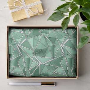 Papel De Seda Formas geométricas padrão abstrato verde
