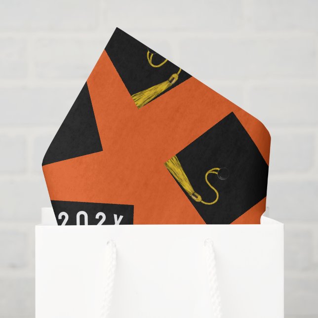 Papel De Seda Formatura Laranja (Sacola de presentes)