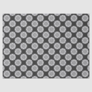 Papel De Seda Formigueiro de Star Mandala preto e branco