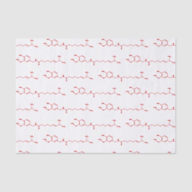 Papel De Seda Fórmula Química Molecular de Capsaicina Chili (Frente )
