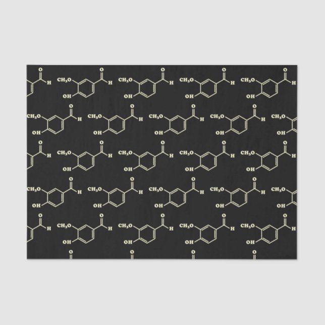 Papel De Seda Fórmula Química Molecular Vanilla Vanillin (Frente )