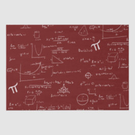 Papel De Seda Fórmulas Matemáticas Gráficas Branco Grená