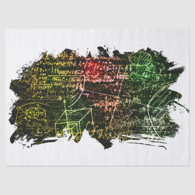 Papel De Seda Fórmulas no espaço matemático (Frente )