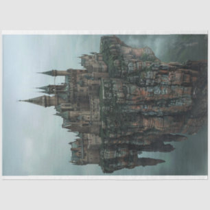 Papel De Seda Fortaleza Medieval do castelo majestoso de decoupa