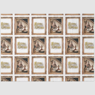 Papel De Seda Foto da família de quadros antigos de natais vinta