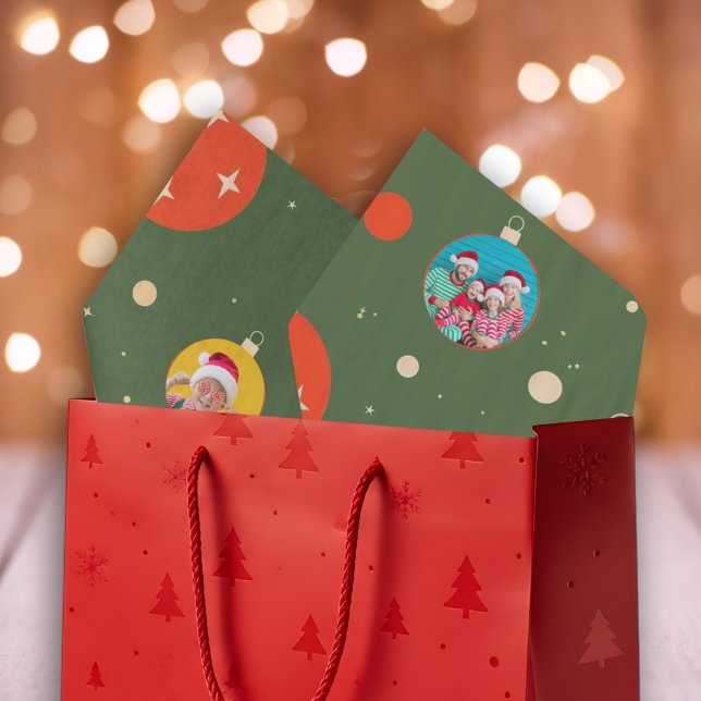 Papel De Seda Foto de Natal feliz e brilhante (Merry and Bright Christmas Photo Tissue Paper)