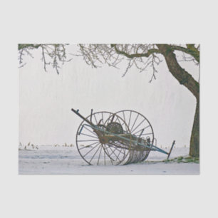 Papel De Seda Foto de neve do equipamento de Fazenda Vintage
