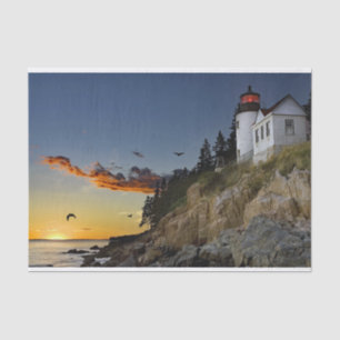 Papel De Seda Foto do Farol Maine Bass Harbor