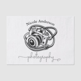 Papel De Seda Fotografia Preto Branco Logotipo Câmera Gráfica