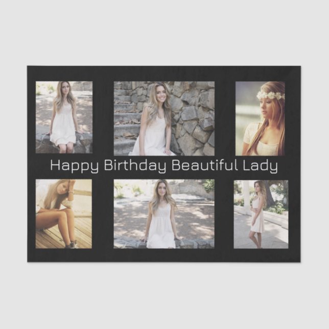 Papel De Seda Fotos & Texto Personalizados para Múltiplas Ocasõe (Frente )